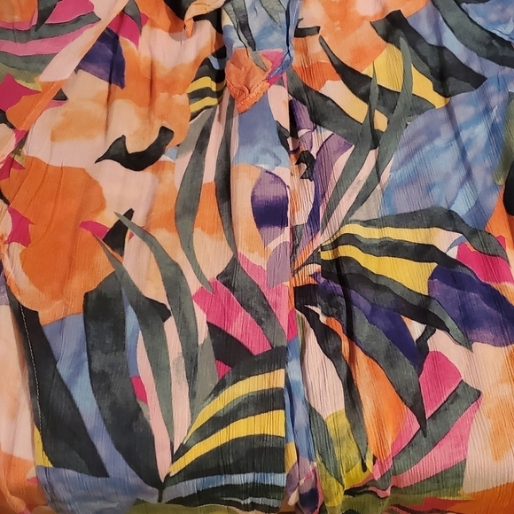 Kona Sole Tie Front Cover Slit Sides Colorful Sz. M Pants Beach Cover-up - Picture 10 of 14